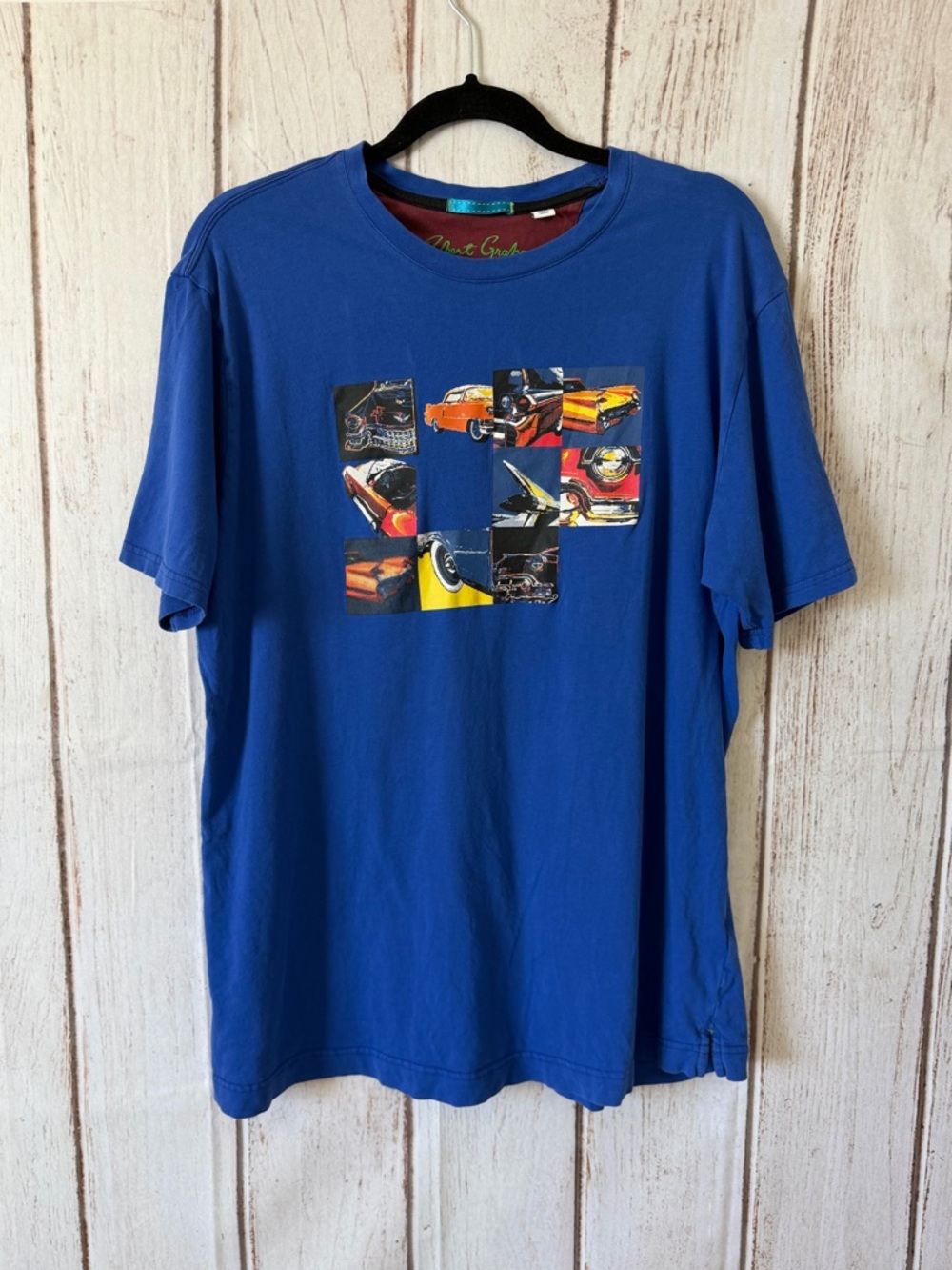 Robert Graham Classic Fit Vintage Car Graphic T-Shirt Blue Size XL